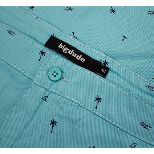 Bigdude Summer Print Chino Shorts Light Blue - Image 6
