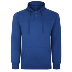 Bigdude Buttoned Pullover Hoody Deep Blue