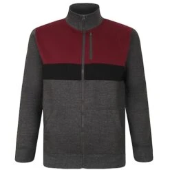 Bigdude Full Zip Colour Block Jacket Charcoal