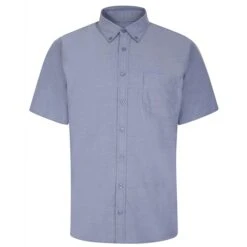 Bigdude Button Down Oxford Short Sleeve Shirt Royal Blue Tall