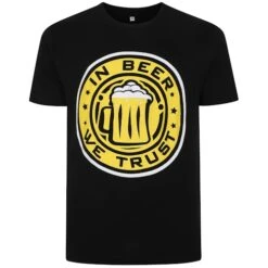 Bigdude In Beer We Trust Print T-Shirt Black