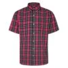 Bigdude Short Sleeve Check Shirt Magenta