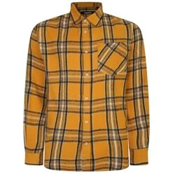 Bigdude Summer Long Sleeve Flannel Shirt Yellow Tall