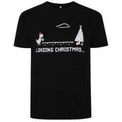 Bigdude Loading Christmas Print T-Shirt Black
