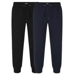 Bigdude Basic Cuffed Joggers Twin Pack Black/Navy