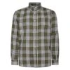 Bigdude Button Down Long Sleeve Check Shirt Olive
