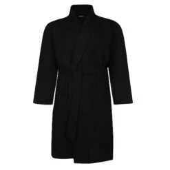 Bigdude Woven Waffle Dressing Gown Black