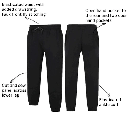 Bigdude Cut & Sew Panel Joggers Black - Image 3