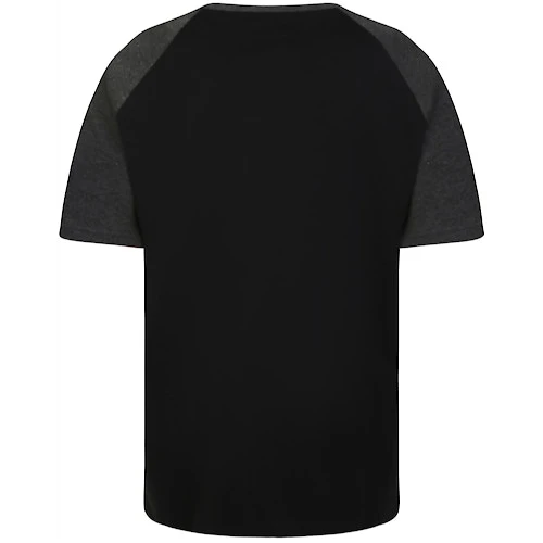 Bigdude Contrast Raglan Sleeve T-Shirt Black/Charcoal - Image 4