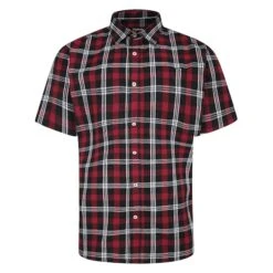 Bigdude Short Sleeve Check Shirt Red Tall