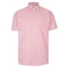 Bigdude Woven Gingham Check Short Sleeve Shirt Faded Red/White