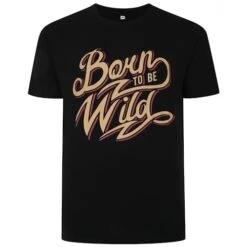 Bigdude Born To Be Wild Print T-Shirt Black Tall