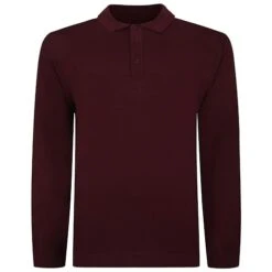 Bigdude Knitted Polo Jumper Burgundy
