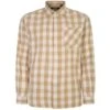 Bigdude Summer Long Sleeve Flannel Shirt Beige Tall
