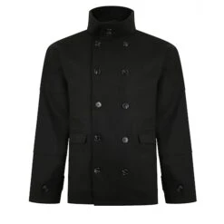 Bigdude Double Breasted Coat Black