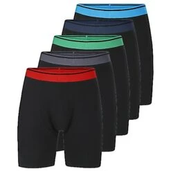 Bigdude 5 Pack Keyhole Boxer Shorts Black