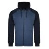 Bigdude Zip Thru Raglan Sleeve Hoody Navy/Denim Tall