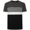 Bigdude Hounds Tooth Cut & Sew T-Shirt Charcoal
