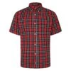 Bigdude Button Down Short Sleeve Check Shirt Red Tall