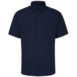 Bigdude Button Down Oxford Short Sleeve Shirt Navy Tall