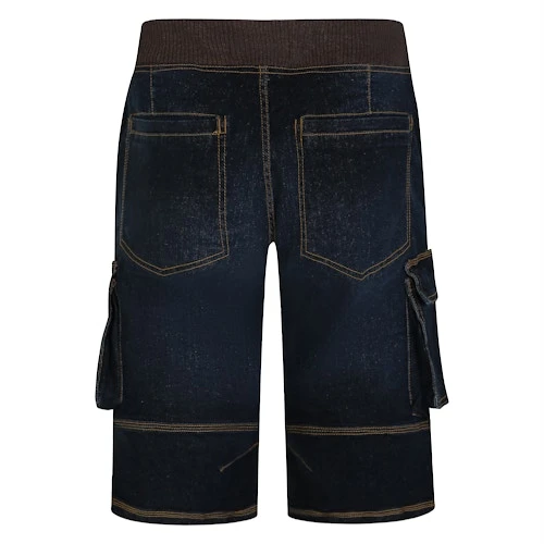 Bigdude Jersey Waistband Denim Shorts Dark Wash - Image 4