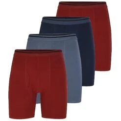 Bigdude 4 Pack Grandad Boxer Shorts Mixed