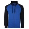 Bigdude Contrast Raglan Full Zip Hoody Royal Blue/Navy