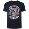 Bigdude Motorcycle Print T-Shirt Navy Tall