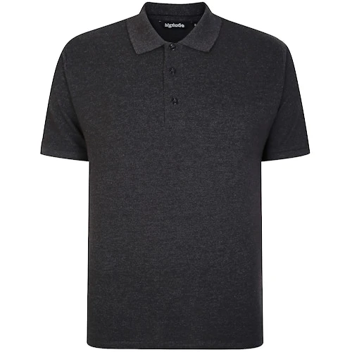 Bigdude Plain Polo Shirt- Charcoal - Image 8