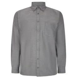 Bigdude Button Down Oxford Long Sleeve Shirt Charcoal