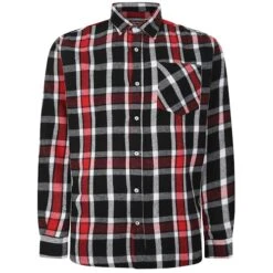 Bigdude Long Sleeve Check Flannel Shirt Red