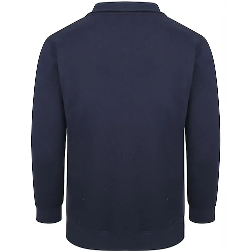 Bigdude Funnel Neck Full Zip Sweatshirt Navy - Image 2