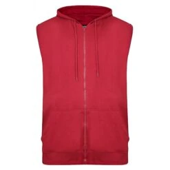 Bigdude Loop Back Sleeveless Hoody Burgundy