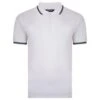 Bigdude Tipped Pique Polo Shirt White Tall