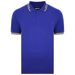 Bigdude Designer Tipped Polo Shirt Cobalt Blue