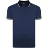 Bigdude Contrast Tipped Polo Shirt Denim Marl Tall