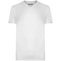 Bigdude Plain V-Neck T-Shirt White Tall