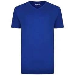 Bigdude Plain V-Neck T-Shirt Royal Blue