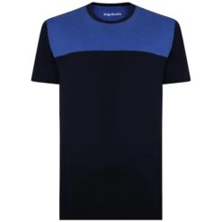 Bigdude Cut & Sew 2 Tone T-Shirt Navy/Royal Blue Tall