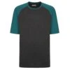 Bigdude Contrast Raglan Sleeve T-Shirt Charcoal/Green Tall