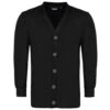 Bigdude Brushed Fleece Cardigan Black Tall