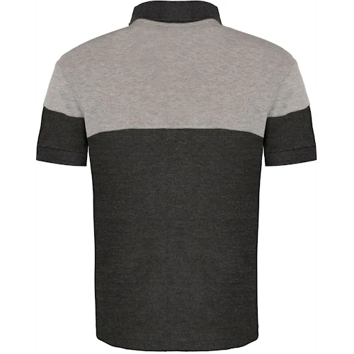 Bigdude Cut & Sew Polo Shirt Grey/Charcoal Tall - Image 2