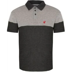 Bigdude Cut & Sew Polo Shirt Grey/Charcoal Tall