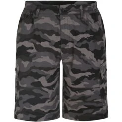 Bigdude Elasticated Waist Cargo Camo Shorts Charcoal