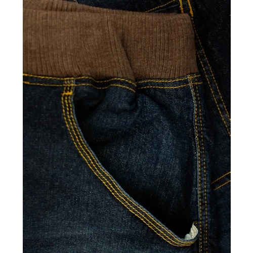 Bigdude Jersey Waistband Denim Shorts Dark Wash - Image 5