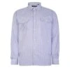Bigdude Long Sleeve Shirt With Chest Pockets Navy/White