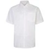 Bigdude Short Sleeve Linen Woven Shirt White