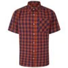 Bigdude Gingham Short Sleeve Shirt Orange Tall
