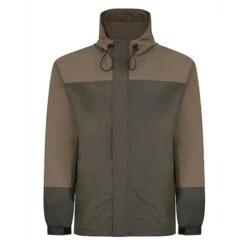 Bigdude Contrast Panel Showerproof Hooded Jacket Khaki