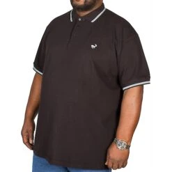 Bigdude Tipped Polo Shirt Black/Blue